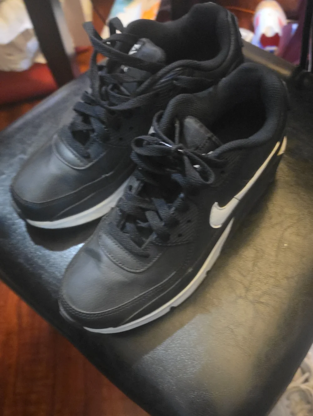 Nike Kids Black Sneakers with White Swoosh